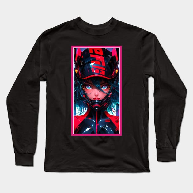 Anime Race Girl | High Quality Anime Artwork | Chibi Manga Anime Art Long Sleeve T-Shirt by AlNoah